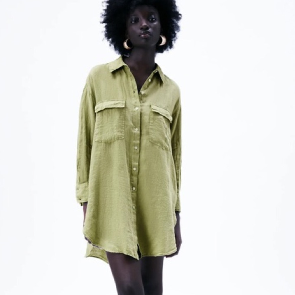 NWT ZARA OVERSIZED LINEN SHIRT